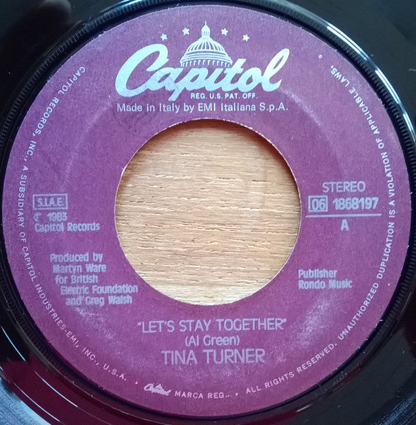 Tina Turner : Let's Stay Together (7", Single)