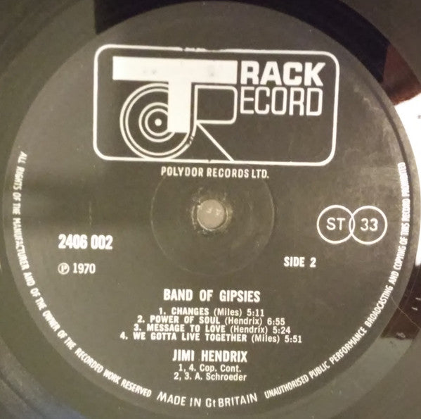 Jimi Hendrix : Band Of Gypsys (LP, Album, RE, Gat)