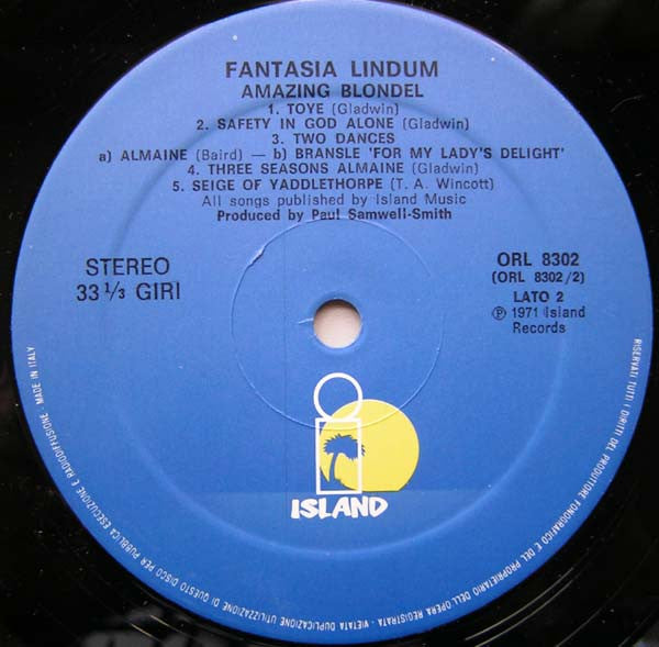 Amazing Blondel : Fantasia Lindum (LP, Album, RE)