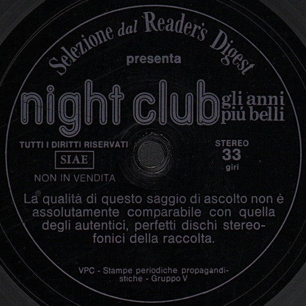 Unknown Artist : Night Club - Gli Anni Più Belli (Flexi, 7", S/Sided, Promo, Smplr)
