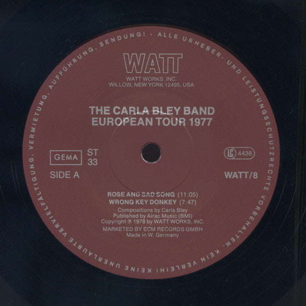 The Carla Bley Band : European Tour 1977 (LP, Album, Gat)