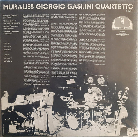 Giorgio Gaslini Quartet : Murales - Giorgio Gaslini Quartetto Live (LP, Album)