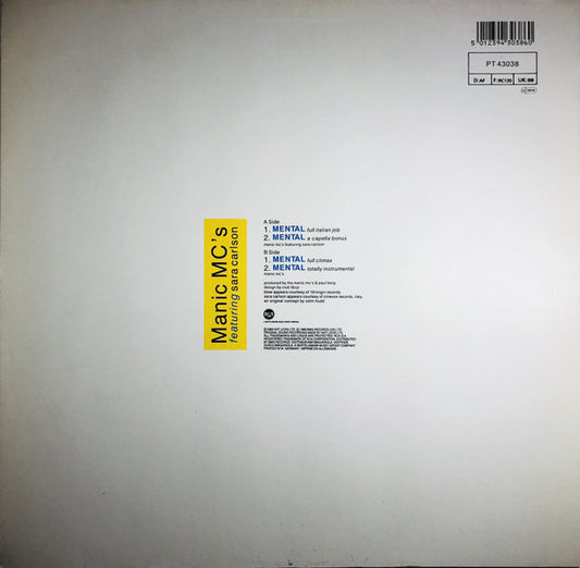 Manic MC's Featuring Sara Carlson : Mental (12")