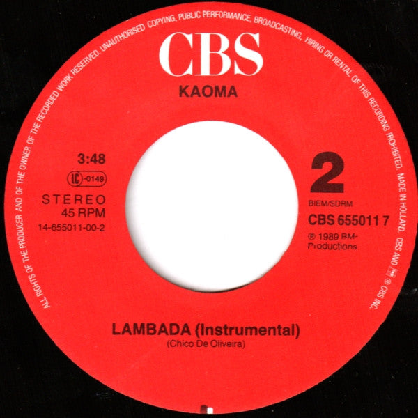 Kaoma : Lambada (7", Single)