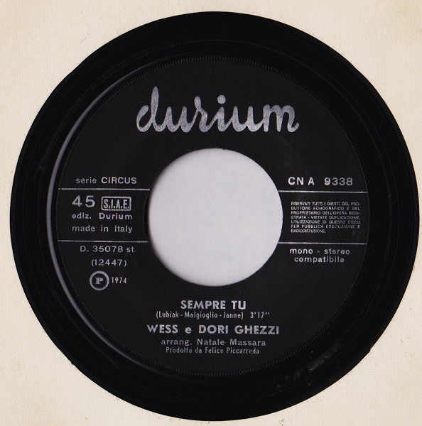 Wess And Dori Ghezzi : Un Corpo E Un'Anima (7")
