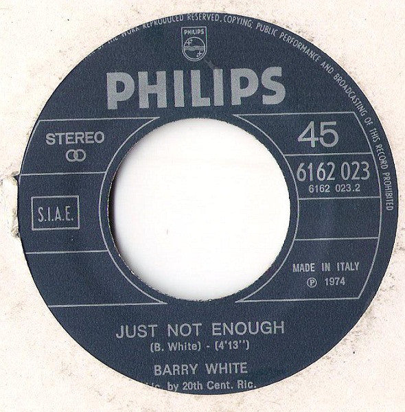 Barry White : Can't Get Enough Of Your Love, Babe (7")