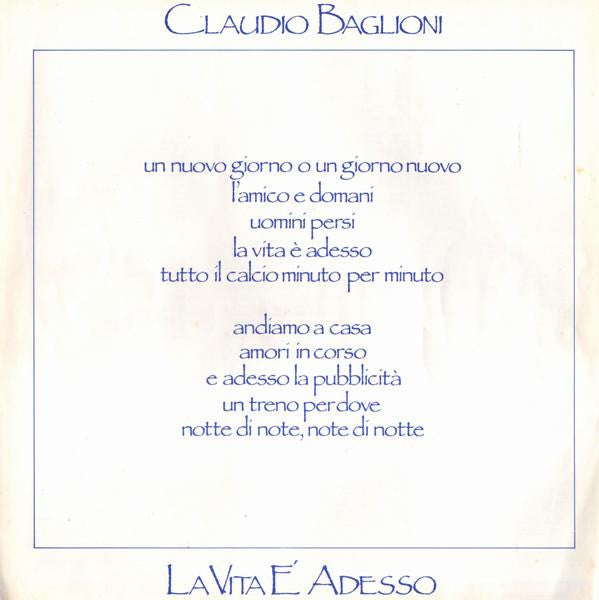 Claudio Baglioni : La Vita È Adesso (LP, Album, RE, Gat)