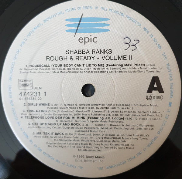 Shabba Ranks : Rough & Ready - Volume II (LP, Album)