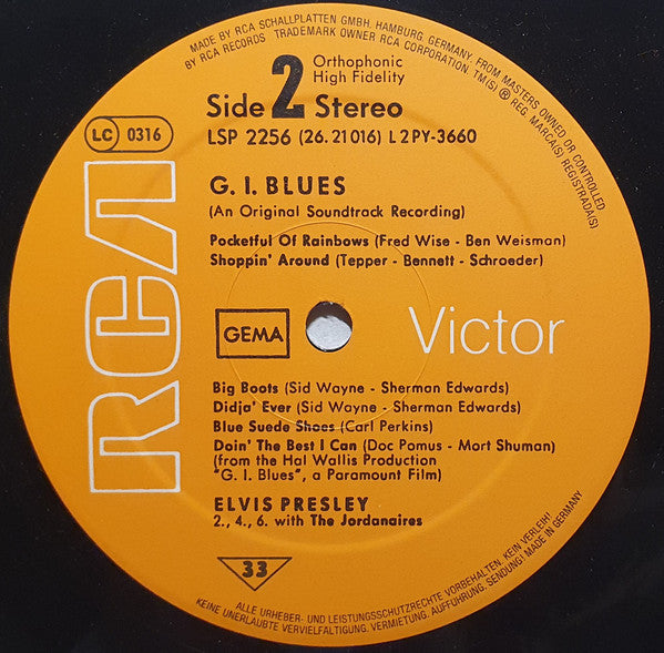 Elvis Presley : G.I. Blues (LP, Album, RE)