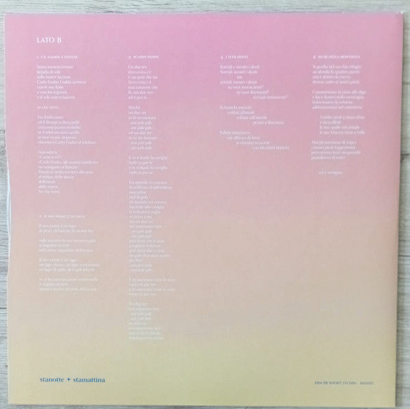 Artemoltobuffa : Stanotte / Stamattina (LP, Album)
