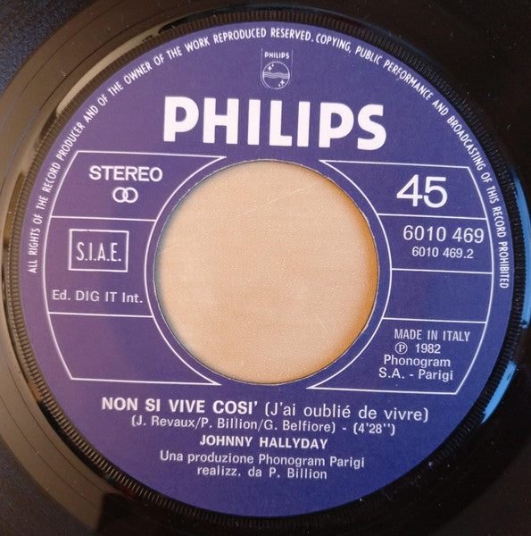 Johnny Hallyday : Solo Una Preghiera (7")