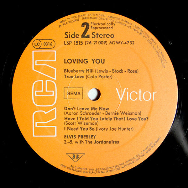 Elvis Presley : Loving You (LP, Album, RE)