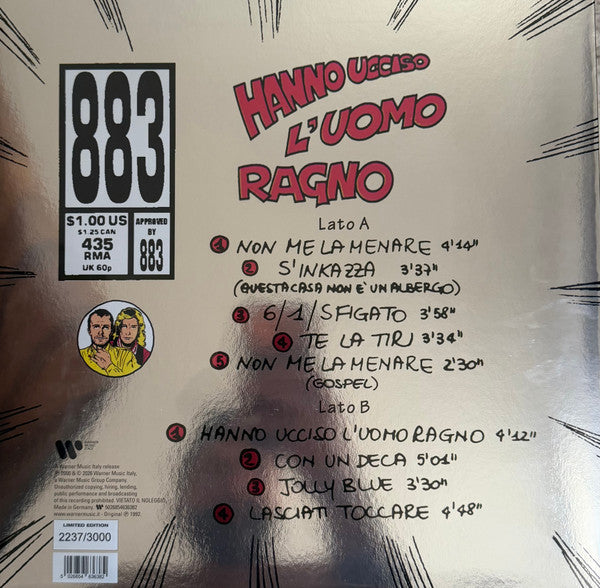 883 : Hanno Ucciso L’Uomo Ragno (LP, Album, Ltd, Num, Cry)