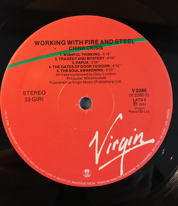 China Crisis : Working With Fire And Steel (Possible Pop Songs Volume Two) (LP, Album)