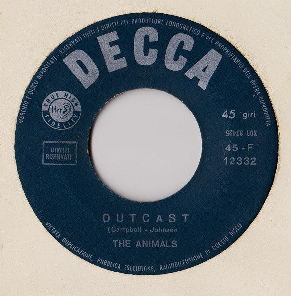 The Animals : Inside-Looking Out / Outcast (7")