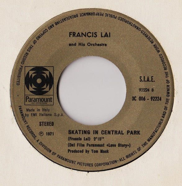 Francis Lai : Colonna Sonora Originale Love Story (7")