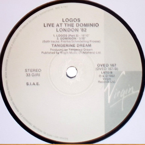 Tangerine Dream : Logos Live (LP, Album, RE)