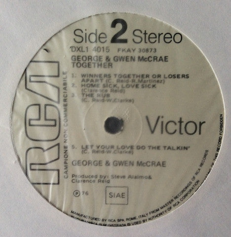 George* & Gwen McCrae : Together (LP, Album, Promo)