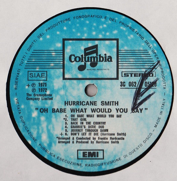 Hurricane Smith : Oh Babe, What Would You Say? (LP, Album)