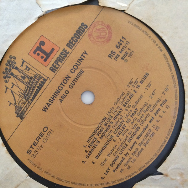 Arlo Guthrie : Washington County (LP, Album)