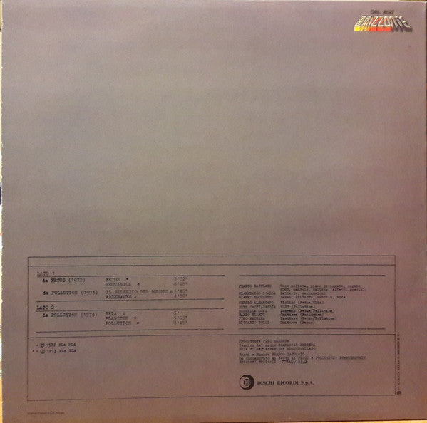 Franco Battiato : 1972  Fetus / Pollution (LP, Comp, RE)