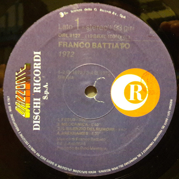 Franco Battiato : 1972  Fetus / Pollution (LP, Comp, RE)