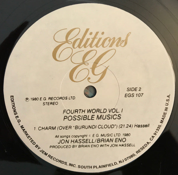 Jon Hassell / Brian Eno : Fourth World Vol. 1 - Possible Musics (LP, Album)