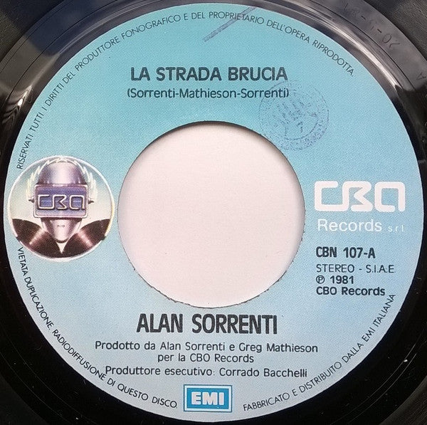Alan Sorrenti : La Strada Brucia & Corro (7", Single)