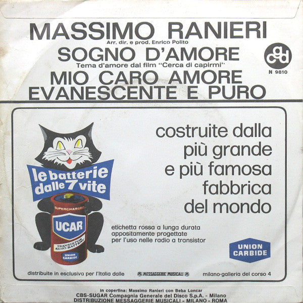 Massimo Ranieri : Sogno D'Amore (7", Single)
