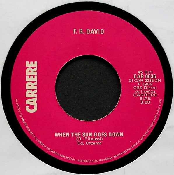 F.R. David : Words (7", Single)