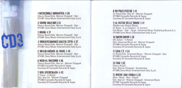Vasco Rossi : Sensazioni Rock - Best (3xCD, Comp)