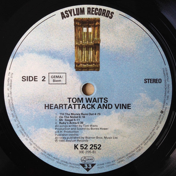 Tom Waits : Heartattack And Vine (LP, Album, RE, WE )