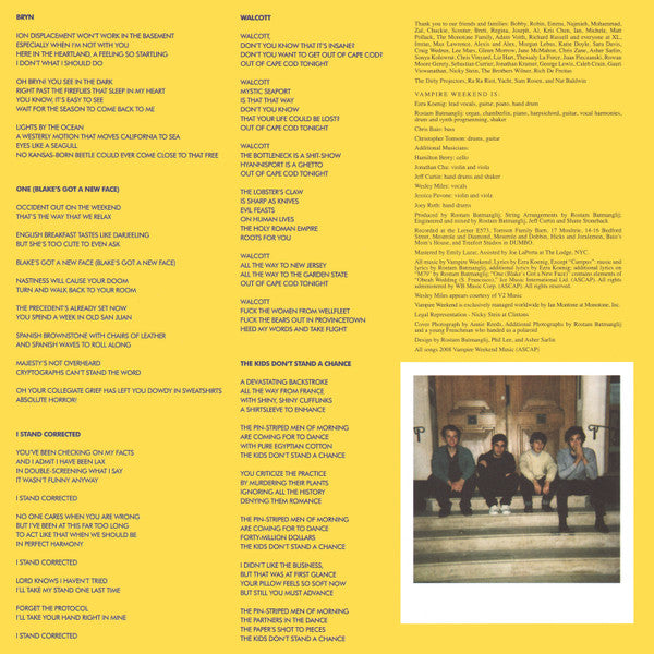 Vampire Weekend : Vampire Weekend (LP, Album)