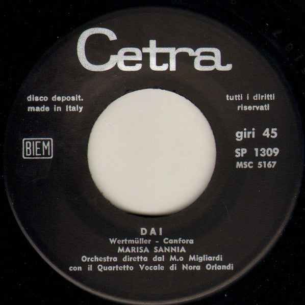 Marisa Sannia : Tutto O Niente / Dai (7")