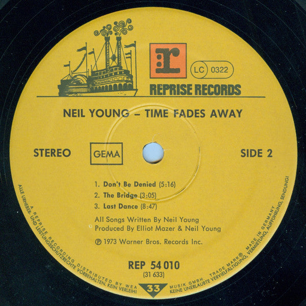 Neil Young : Time Fades Away (LP, Album, RE)