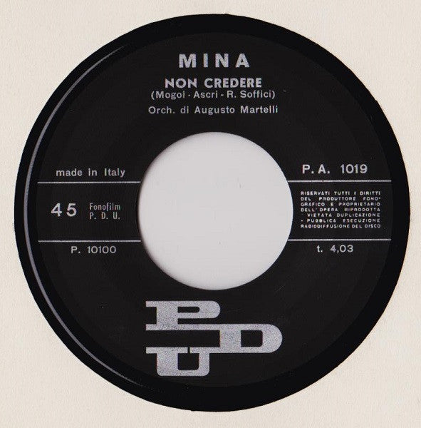 Mina (3) : Non Credere  (7", Single)
