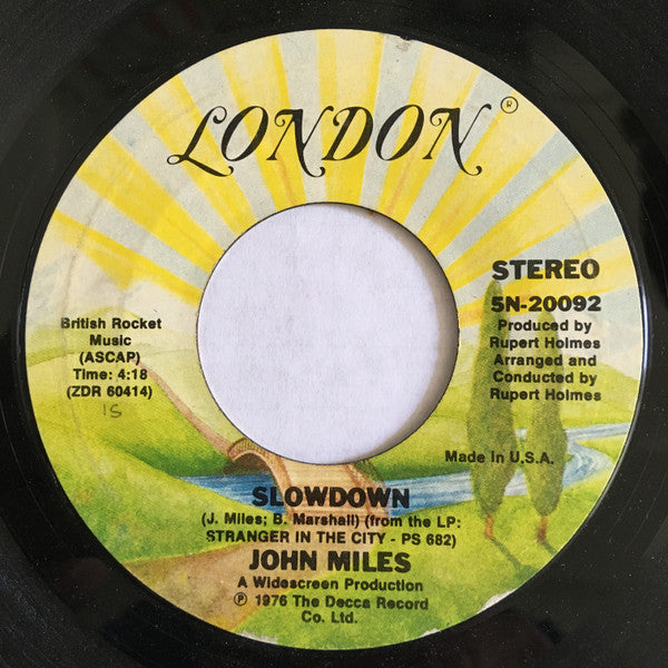 John Miles : Slowdown (7", Single, Styrene, Ter)