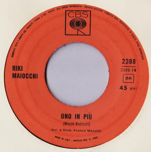 Riki Maiocchi* : Uno In Più  (7")