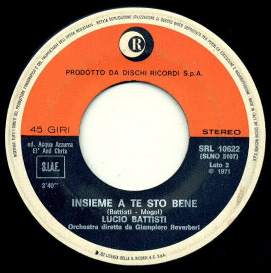 Lucio Battisti : Pensieri E Parole (7")