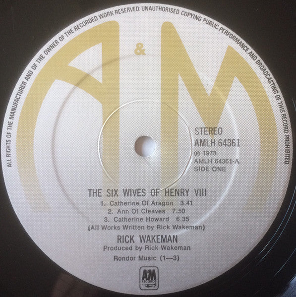 Rick Wakeman : The Six Wives Of Henry VIII (LP, Album, RE, Gat)
