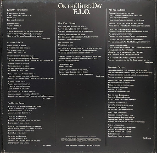 Electric Light Orchestra : On The Third Day (LP, Album, Tri)