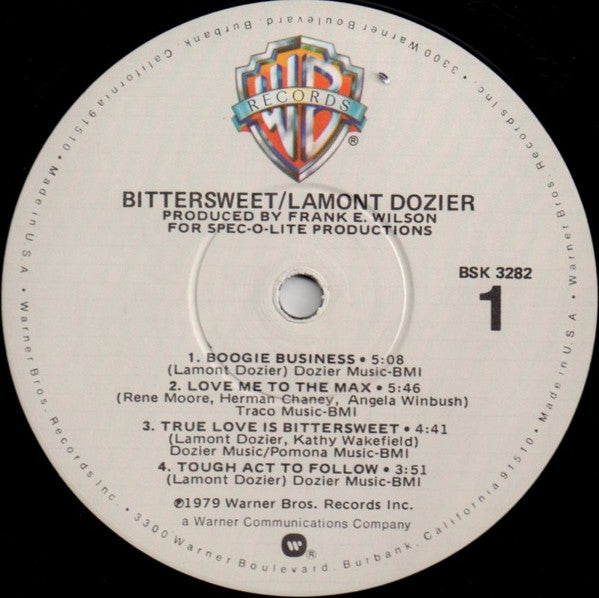Lamont Dozier : Bittersweet (LP, Album, Win)