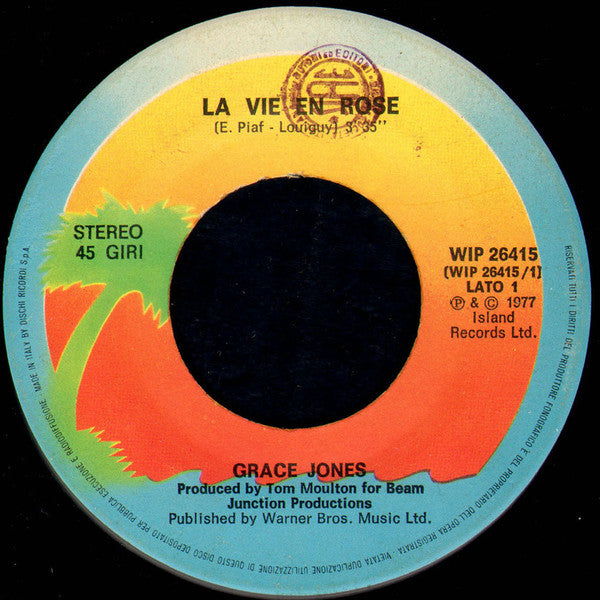 Grace Jones : La Vie En Rose (7")