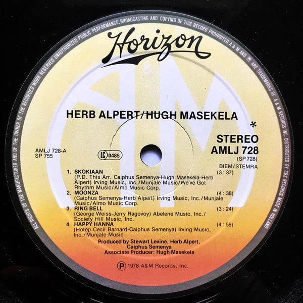 Herb Alpert • Hugh Masekela : Herb Alpert • Hugh Masekela (LP, Album)