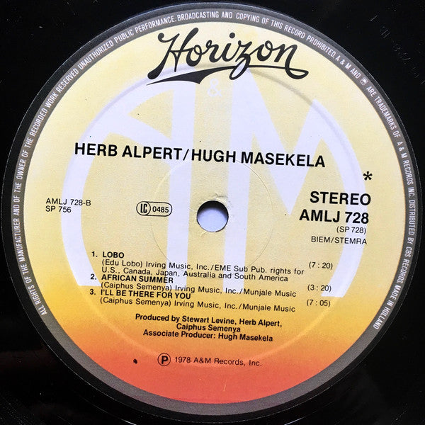 Herb Alpert • Hugh Masekela : Herb Alpert • Hugh Masekela (LP, Album)