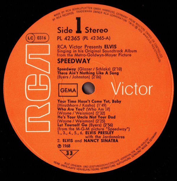 Elvis Presley : Speedway (LP, Album, RE)