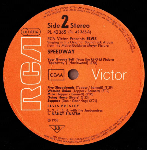 Elvis Presley : Speedway (LP, Album, RE)