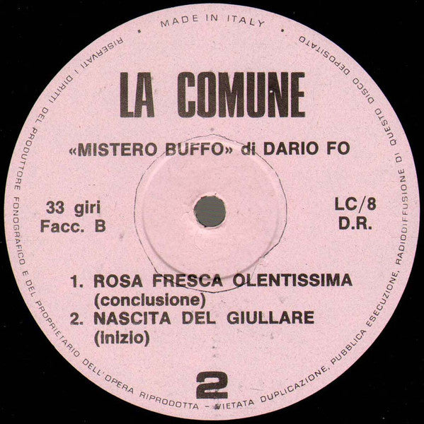 Collettivo Teatrale La Comune, Dario Fo : Mistero Buffo  Di Dario Fo (5xLP, Album + Box)
