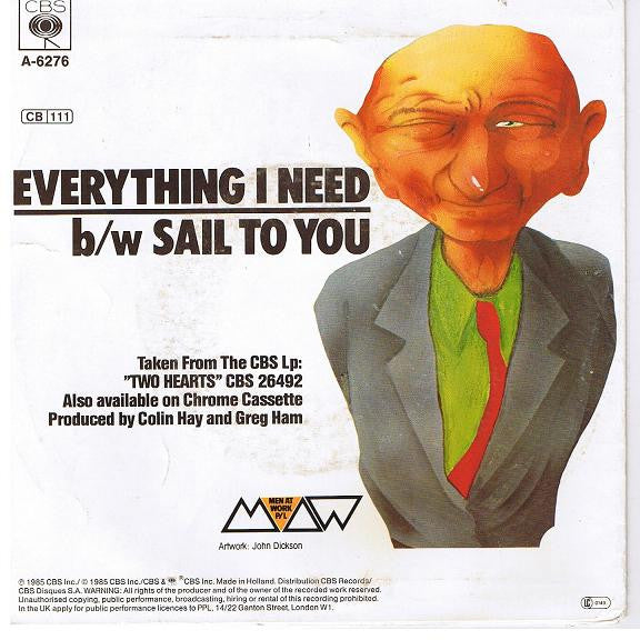 Men At Work : Everything I Need (7", Single)