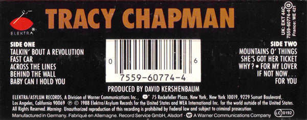 Tracy Chapman : Tracy Chapman (Cass, Album)